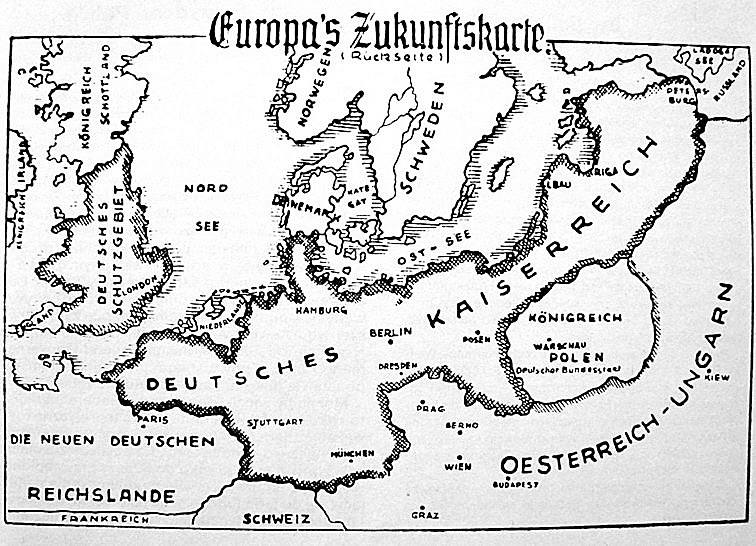 Satyryczna mapa pogrążonej w wojnie Europy, 1915 r.