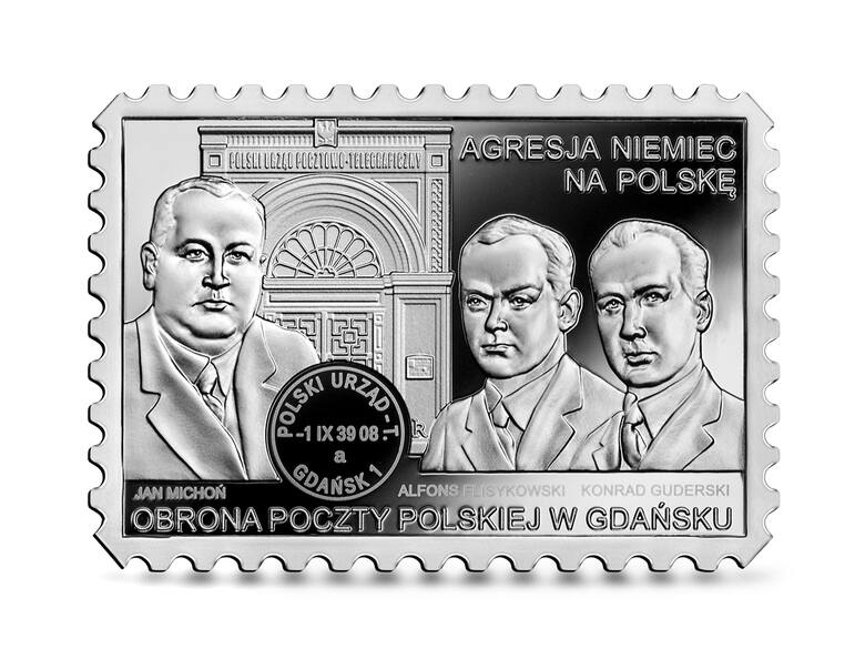 Narodowy Bank Polski upamiętnił rocznicę Obrony Poczty Polskiej w Gdańsku – monetą w kształcie znaczka pocztowego