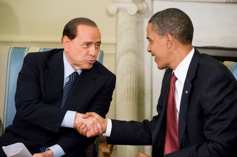 Premier Włoch Silvio Berlusconi i prezydent USA Barack Obama