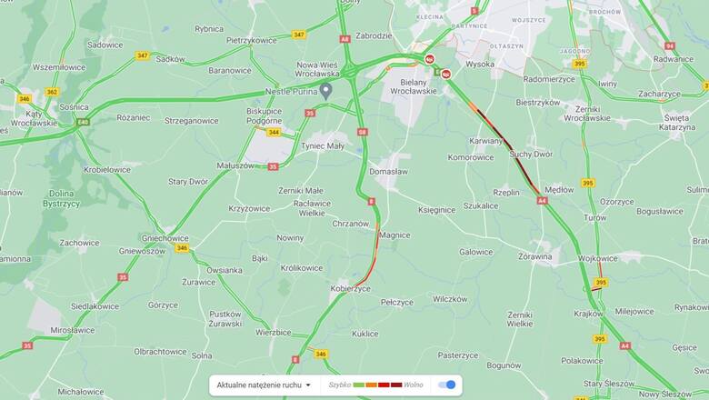 Korki i wypadek na autostradzie A4. Duży ruch i utrudnienia na drogach pod Wrocławiem