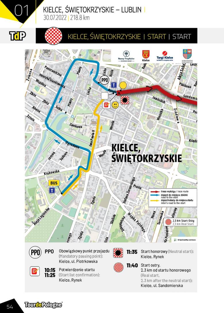 Utrudnienia na drogach w związku z przejazdem  kolarzy w sobotę w Kielcach i na trasie do Lublina przez Annopol 