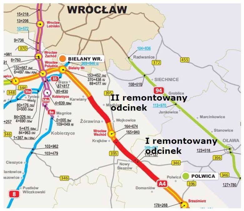 Remont autostrady A4 pod Wrocławiem. Rozpoczyna się drugi etap prac [MAPA]