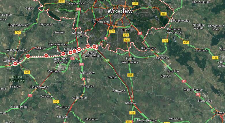 Wypadek na autostradzie A4 pod Wrocławiem. Gigantyczny korek wciąż rośnie