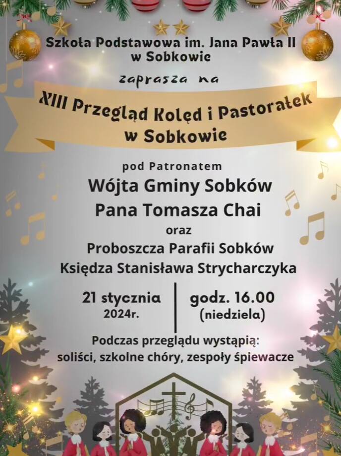 Przegląd Kolęd i Pastorałek po raz 13. odbędzie się w Sobkowie. Zobacz program