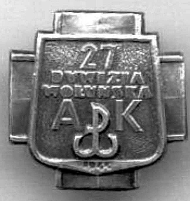 Odznaka 27. Dywizji Wołyńskiej AK.