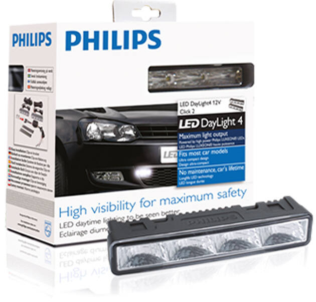 Zestaw DRL Philipsa z akcesoriami do montażu. Fot: Philips