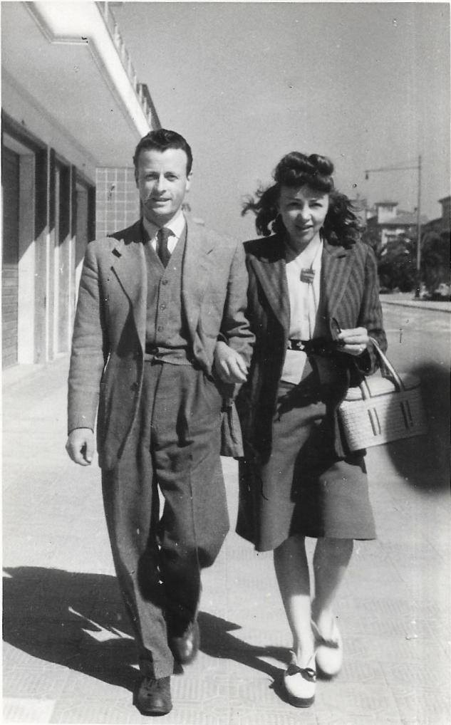 Ezio Micheli z żoną - Zofią Noworytą - we Włoszech (1953 r.)