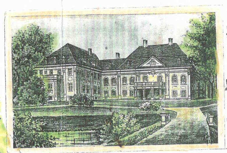 Pałac von Studnitzów na litografii. 