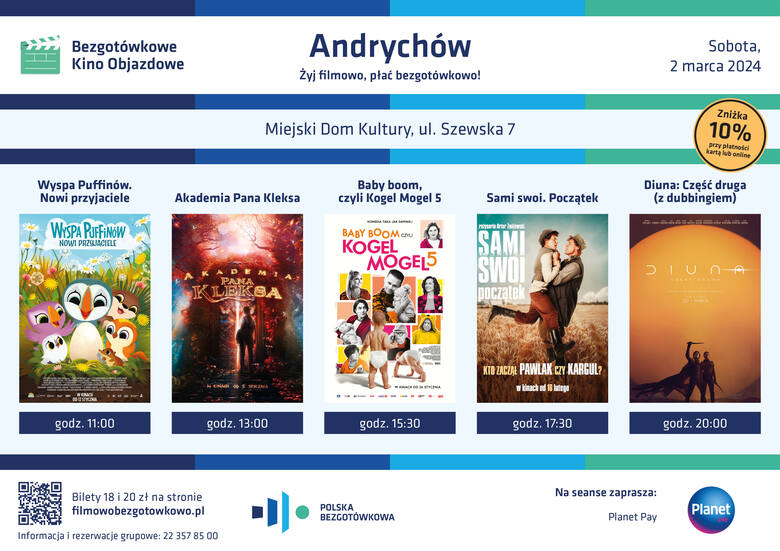 Bezgotówkowe Kino Objazdowe 2 marca odwiedzi Andrychów! 