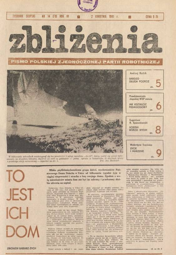 Okładka tygodnika Zbliżenia z 2 kwietnia 1981 roku. W gazecie o zdarzeniu pisano na dalszych stronach.