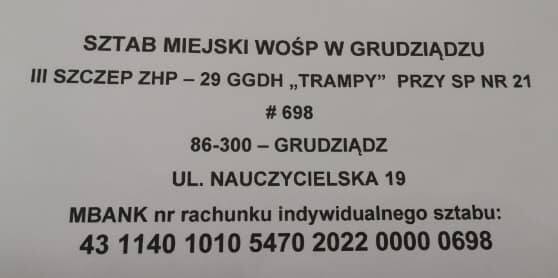 WOŚP 2022 w Grudziądzu nadal gra! Wciąż rośnie kwota zebrana w Grudziądzu podczas 30. finału WOŚP  