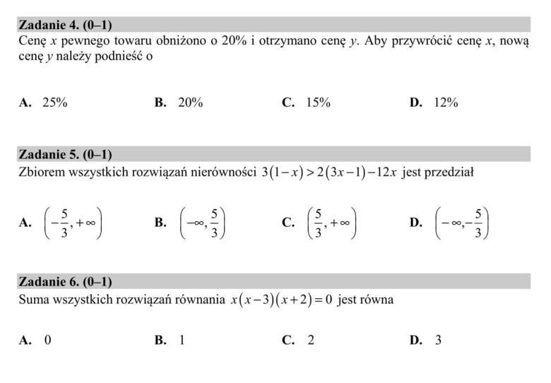 Matura 2020. Matematyka: podstawa + rozszerzenie. Odpowiedzi, zadania