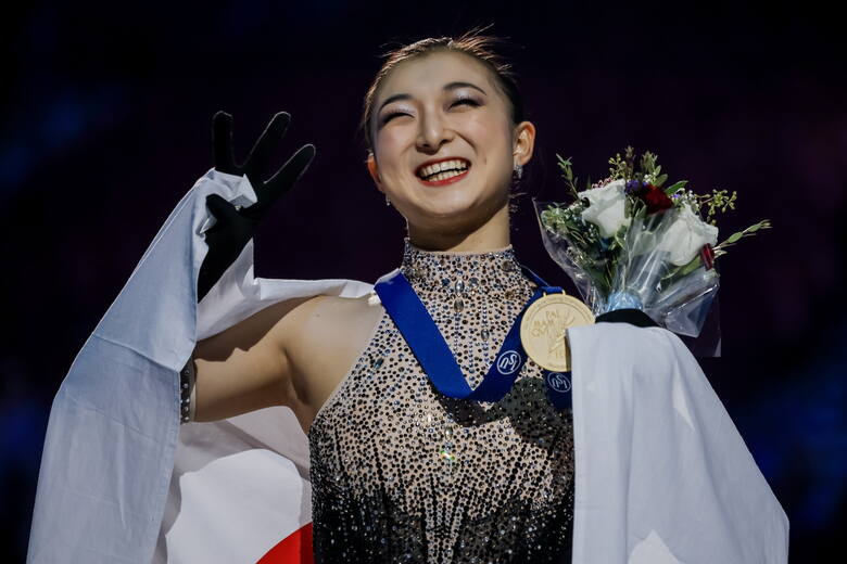 Japońska solistka Kaori Sakamoto po raz trzeci z rzędu została mistrzynią świata w łyżwiarstwie figurowaym