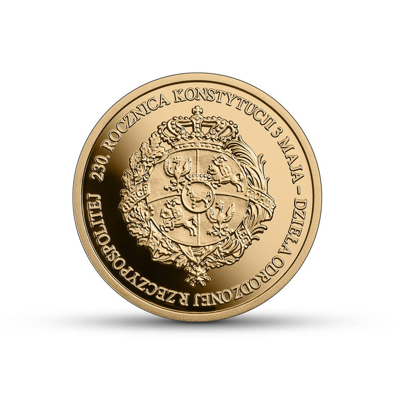 230. rocznicę Konstytucji 3 maja Narodowy Bank Polski uczcił 1200 złotymi monetami o nominale 100 zł
