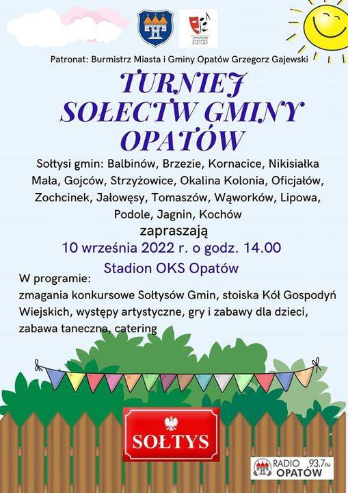 Turniej Sołectw Gminy Opatów odbędzie się w sobotę, 10 września. Będą atrakcje dla dzieci, pyszne jedzenie i zabawa taneczna 