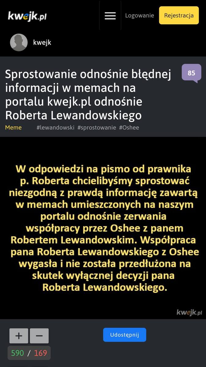 Robert Lewandowski przeproszony przez portal... który umieszcza memy. Były menadżer piłkarza Cezary Kucharski komentuje