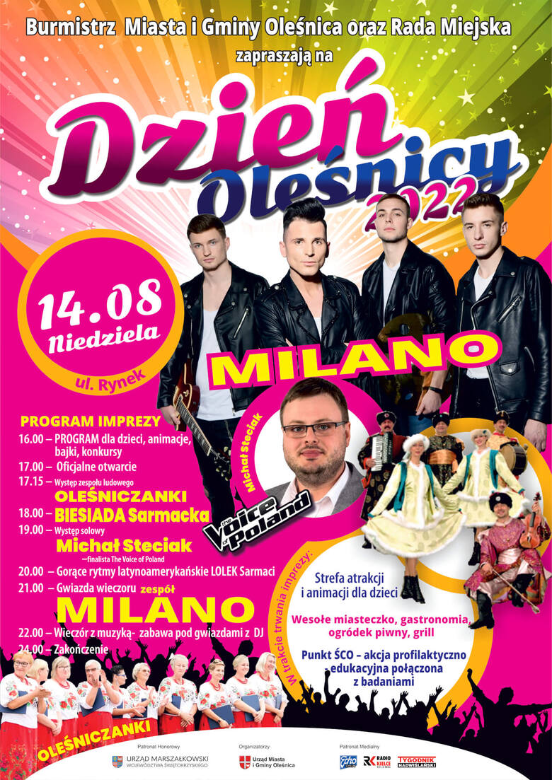 Zespół Milano zagra na Dniu Oleśnicy. Będą też występy, animacje i konkursy 