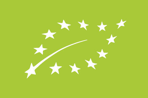 Logo Euroliścia oznacza, że produkt posiada Europejski Certyfikat Ekologiczny.