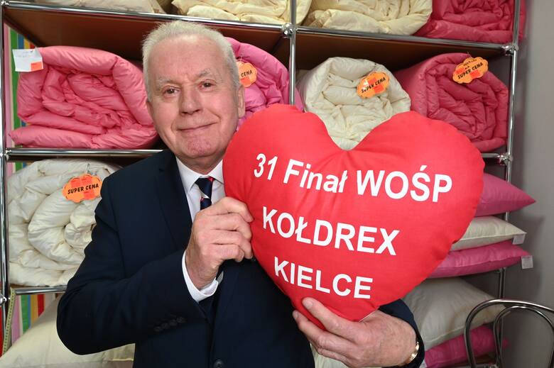 Tradycją finałów WOŚP w Kielcach są sercowe poduchy, które na nasze licytacje co roku już od wielu, wielu lat przekazuje kielecka firma Kołdrex. Pan