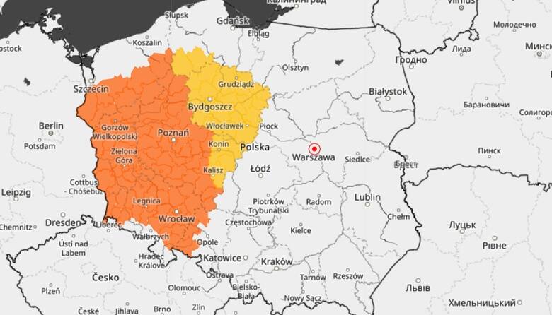 Ostrzeżenia IMGW obowiązują w zachodniej części Polski.