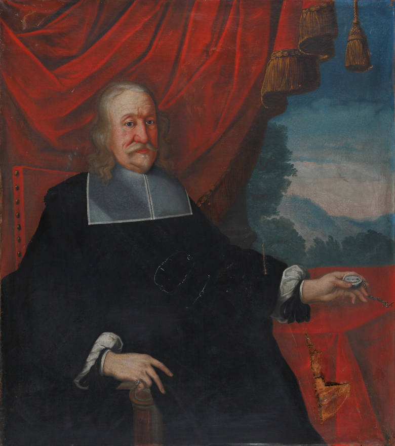 1. NAJSTARSZY<br /> <br /> Najstarszym portretem na wystawie jest pochodzący z trzeciego ćwierćwiecza. XVII w. wizerunek Hansa Heinricha I.<br />  <br /> Hans Heinrich I von Hohberg, baron (1650), hrabia (1666) na Książu i Roztoce<br /> malarz nieokreślony, 3 ćw. XVII, olej na płótnie <br /> 