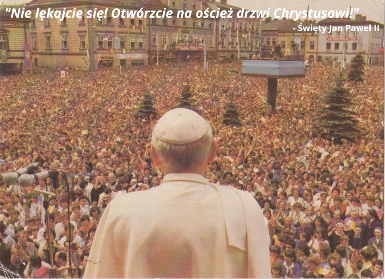 Jana Paweł II podczas pielgrzymki do Wadowic