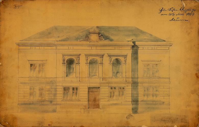 Tak wygląda oryginalny projekt budynku przy ul. Jagiellońskiej 9 z 1863 roku.