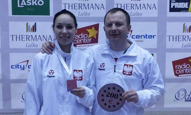 Kamila Warda i trener Maciej Gawłowski