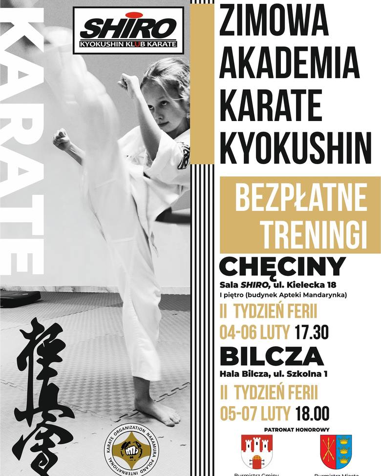 Zimowa akademia karate w Bilczy i Chęcinach. Darmowe treningi na drugi tydzień ferii 