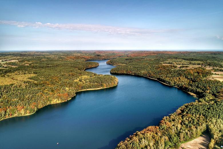Jezioro Trześniowskie - inaczej jezioro Ciecz - z lotu ptaka