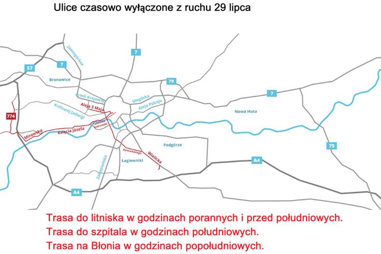 ŚDM w Krakowie. Utrudnienia dla kierowców w piątek 29 lipca [MAPY, STREFY, ORGANIZACJA RUCHU]