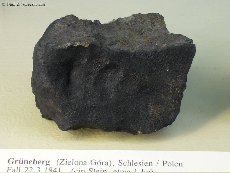 Meteoryt Wilkanówko znajdujący się w zbiorach Muzeum Historii Naturalnej w Berlinie.