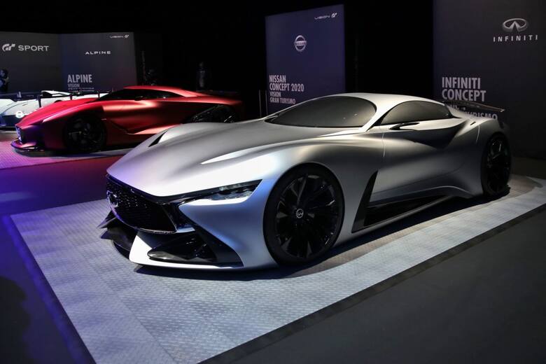 Infiniti Concept Vision Wystawione wraz z siedmioma innymi pełnowymiarowymi konceptami – czyli podczas największego dotychczas pokazu aut GT concept