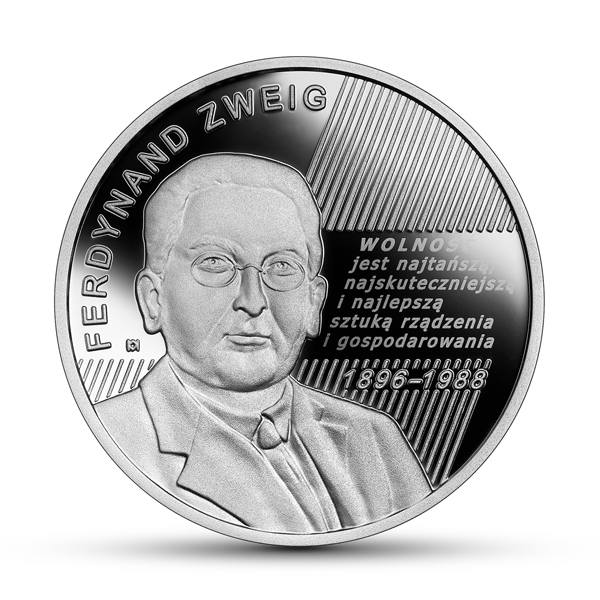 Ferdynand Zweig to jeden z najwybitniejszych przedstawicieli Krakowskiej Szkoły Ekonomii. I on został uhonorowany srebrną monetą o nominale 10 zł