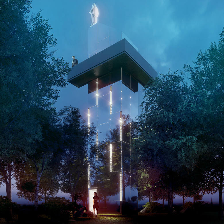 Wizualizacje wieży widokowej wykonana przez studio architektoniczne Tynk Tank.