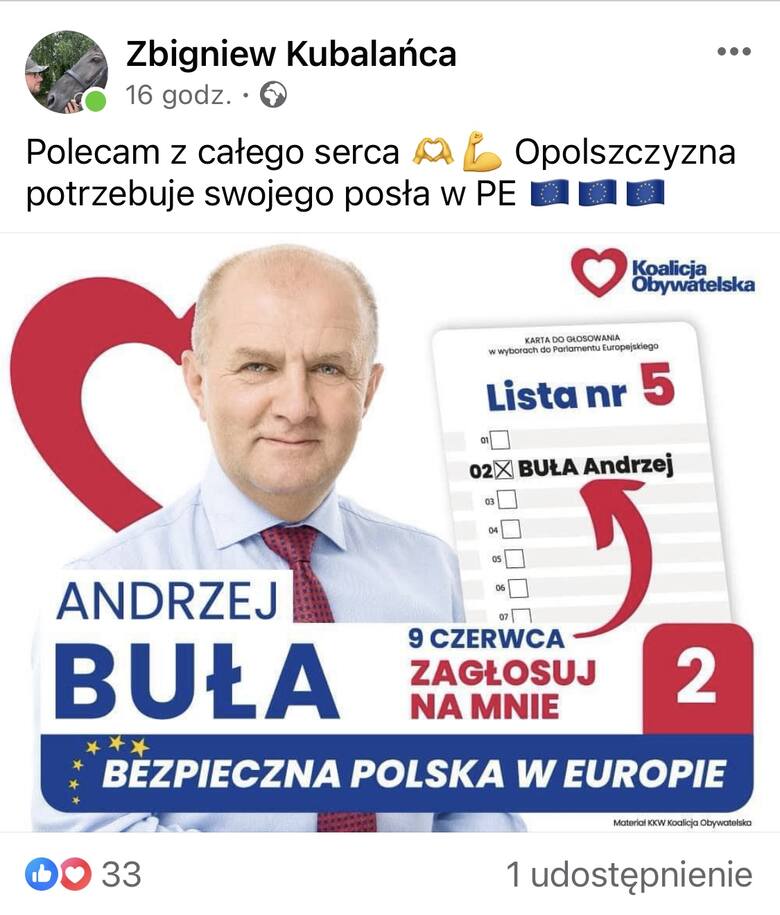 Kampania do Europarlamentu na finiszu. Czołowi działacze Platformy Obywatelskiej w regionie wsparli marszałka Andrzeja Bułę