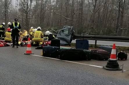 Wypadek na autostradzie A4. Trwa akcja ratunkowa.
