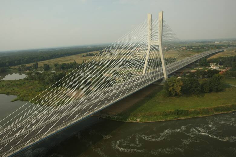 Most Rędziński we Worcławiu z lotu ptaka