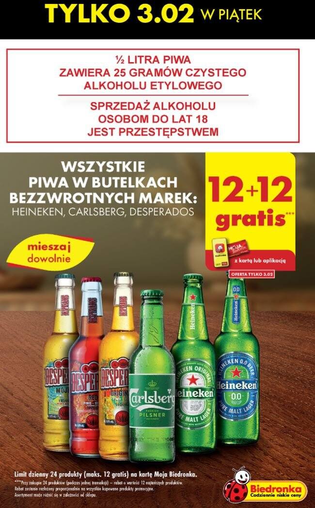 Znów litry piwa za darmo w Biedronce! Wraca mega promocja 12+12 gratis. Zobacz zasady