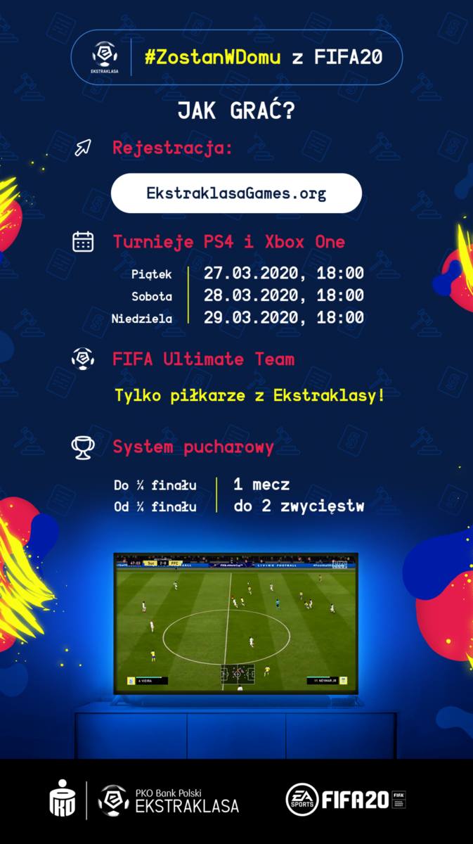#ZostanWDomu zagraj w turnieju Ekstraklasy w FIFA 20!