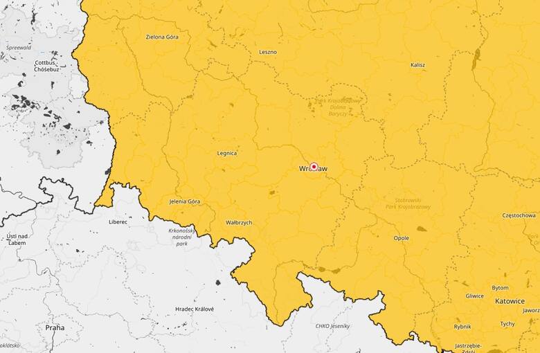 Ostrzeżeniem został objęty teren całego województwa dolnośląskiego.