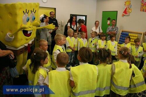 SpongeBob uczy najmłodszych bezpieczeństwa na drodze, Fot:  Policja