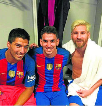 Jesus Alfaro w towarzystwie Luisa Suareza i Leo Messiego