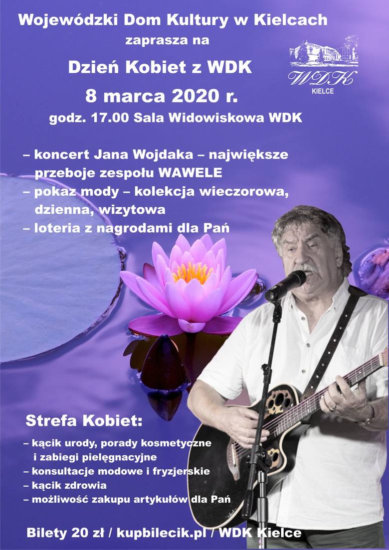Jan Wojdak i pokaz mody na Dzień Kobiet w Wojewódzkim Domu Kultury w Kielcach