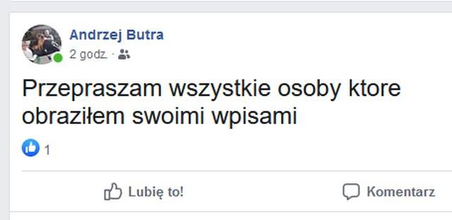Wpisy Andrzeja Butry w internecie.