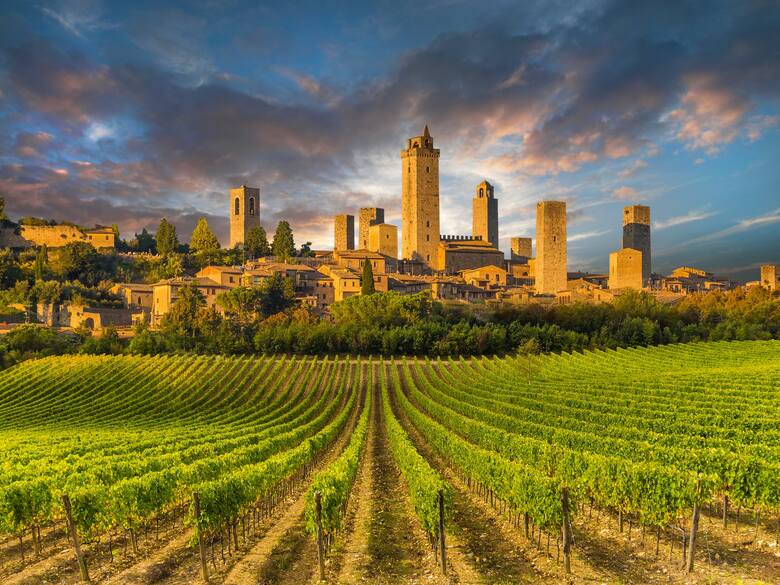 Toskania to jedna z europejskich krain win, doceniona przez magazyn MICE. Warto zaplanować tu urlop w okresie winobrania (sierpień - październik).