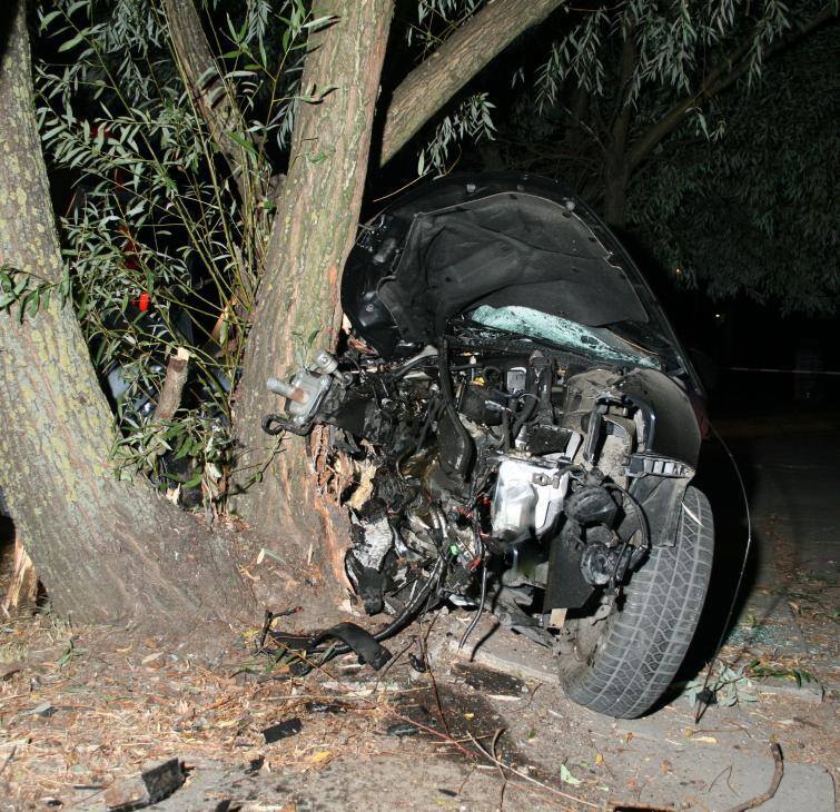 Najgroźniejsze wypadki drogowe - uderzenie w drzewo