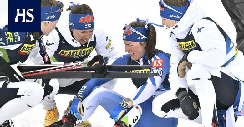 Pocieszana przez koleżanki biegaczka Eveliina Piippo (w środku) pogrzebała szanse zdobycia pierwszego w tym roku medalu Finlandii na mistrzostwach w