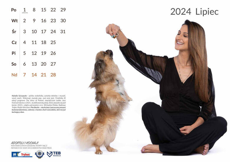 Sądeckie gwiazdy zapozowały do kalendarza 2024 ze zwierzętami. Promują adopcję bezdomnych zwierząt i wspierają TOZ w Nowym Sączu