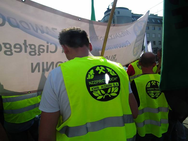 Manifestacja górników w Poznaniu